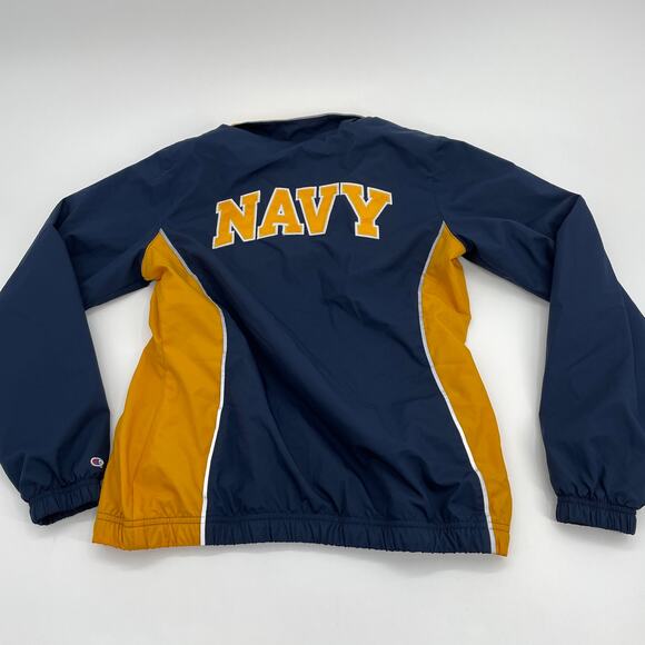 CHAMPION Blue and Gold US Navy Full Zip Track Jacket Womens Small Windbreaker - Picture 2 of 6